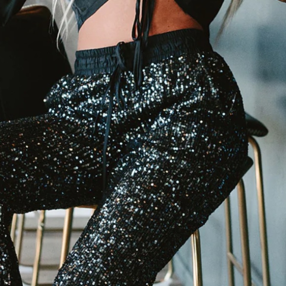 Midnight Sequin Joggers - Picture 10 of 10